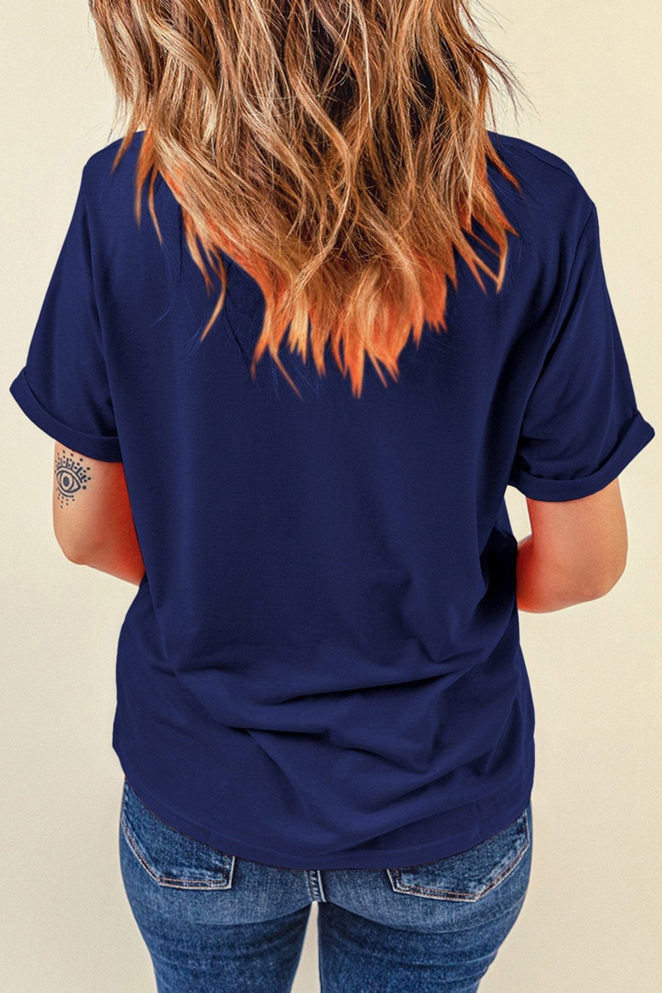Blue Coquette AMERICA Printed Relaxed T Shirt - Loving It Shop