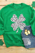 Dark Green St Patricks Day Spotty Clover Graphic Sweatshirt - Loving It Shop