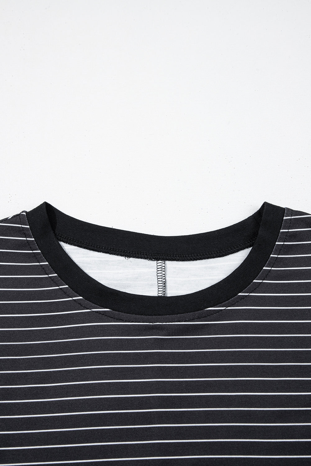 White Stripe Ruffle Short Sleeve T Shirt Mini Dress