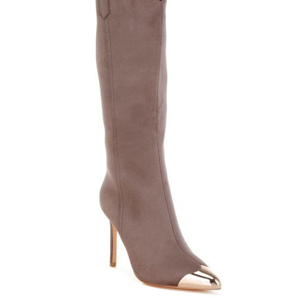 Ridda Metallic Cap Toe Denim Boots