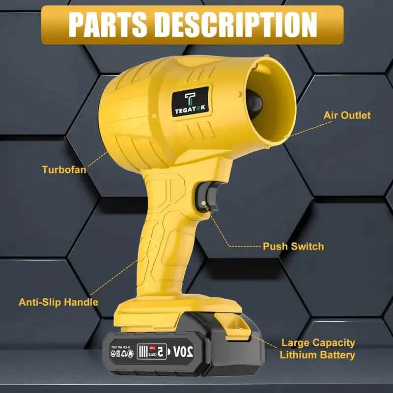 Turbo Jet Handheld Cordless Blower for Leaves, Dust &amp; Car Drying