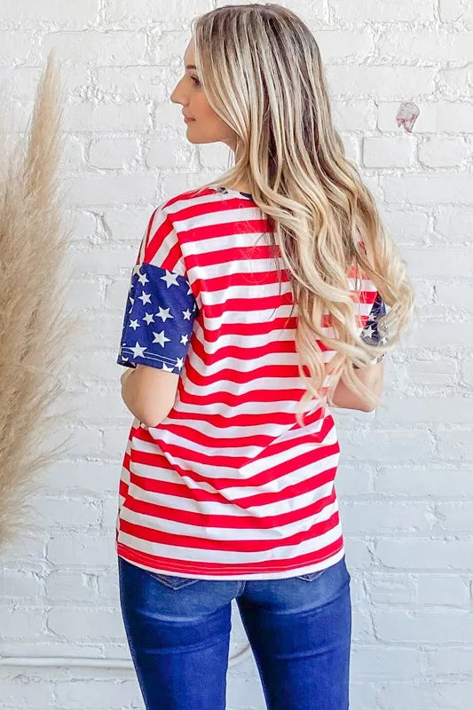 American Flag Short Sleeve Top