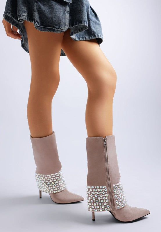 Basso Party Diamante Studded Stiletto Boots