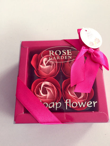 4 Rose Soap Flowers Gift Box For Valentine&
