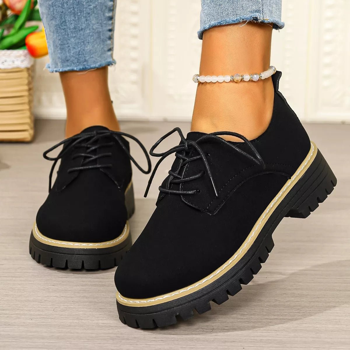 Round Toe Lace - Up Loafers - Loving It Shop