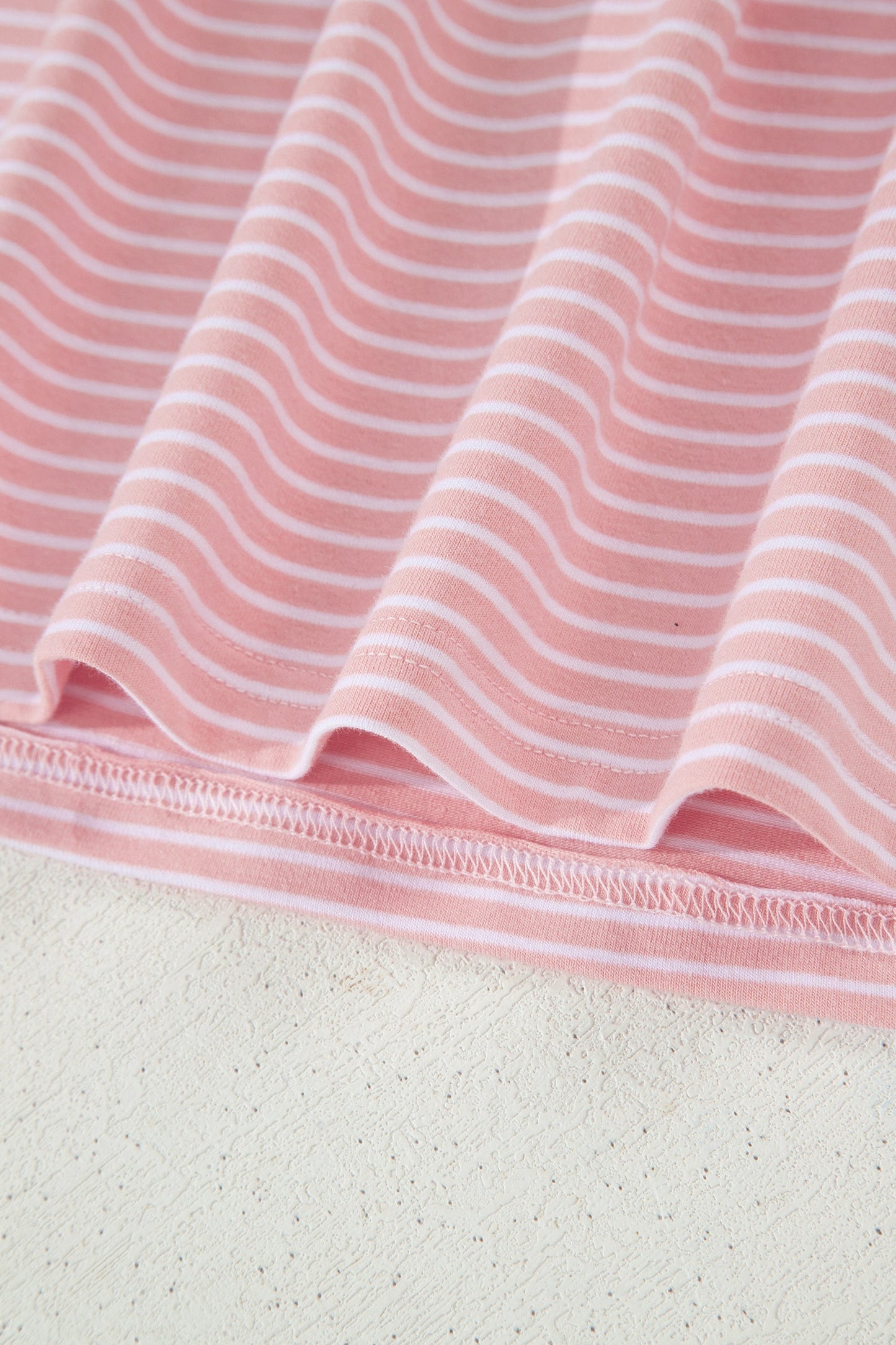 Pink Stripe Dolman Sleeve Polo Shirt and Drawstring Shorts Set