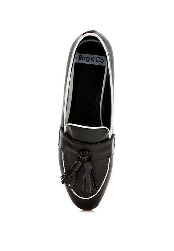 Mythos Dual Tone Tassel Loafers - Loving It Shop