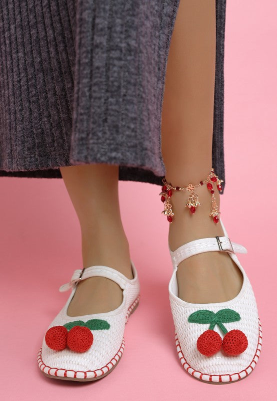 Brunch Date Cherry Accent Mary Jane Flats