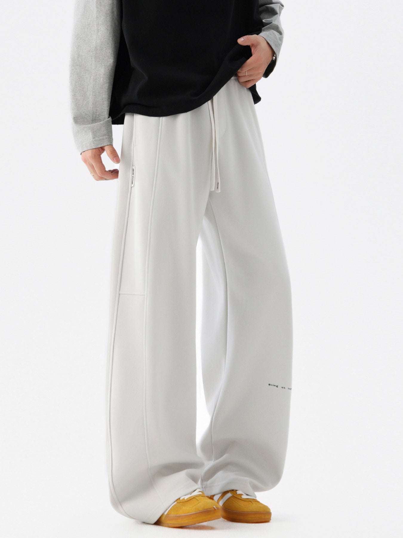 Men's Plus Size Wide Leg Casual Drawstring Pants
