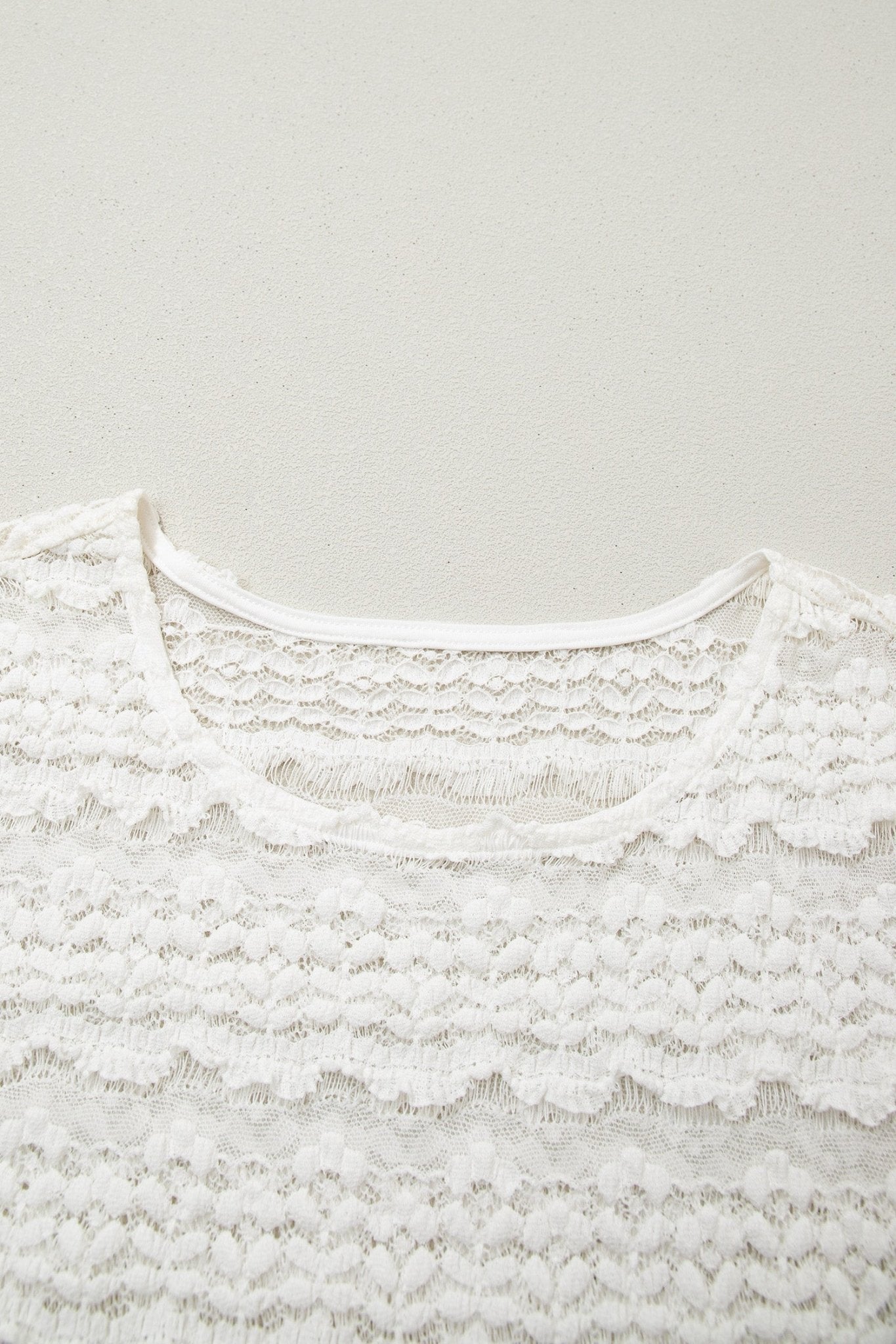 White Sheer Lace Short Sleeve Top - Loving It Shop
