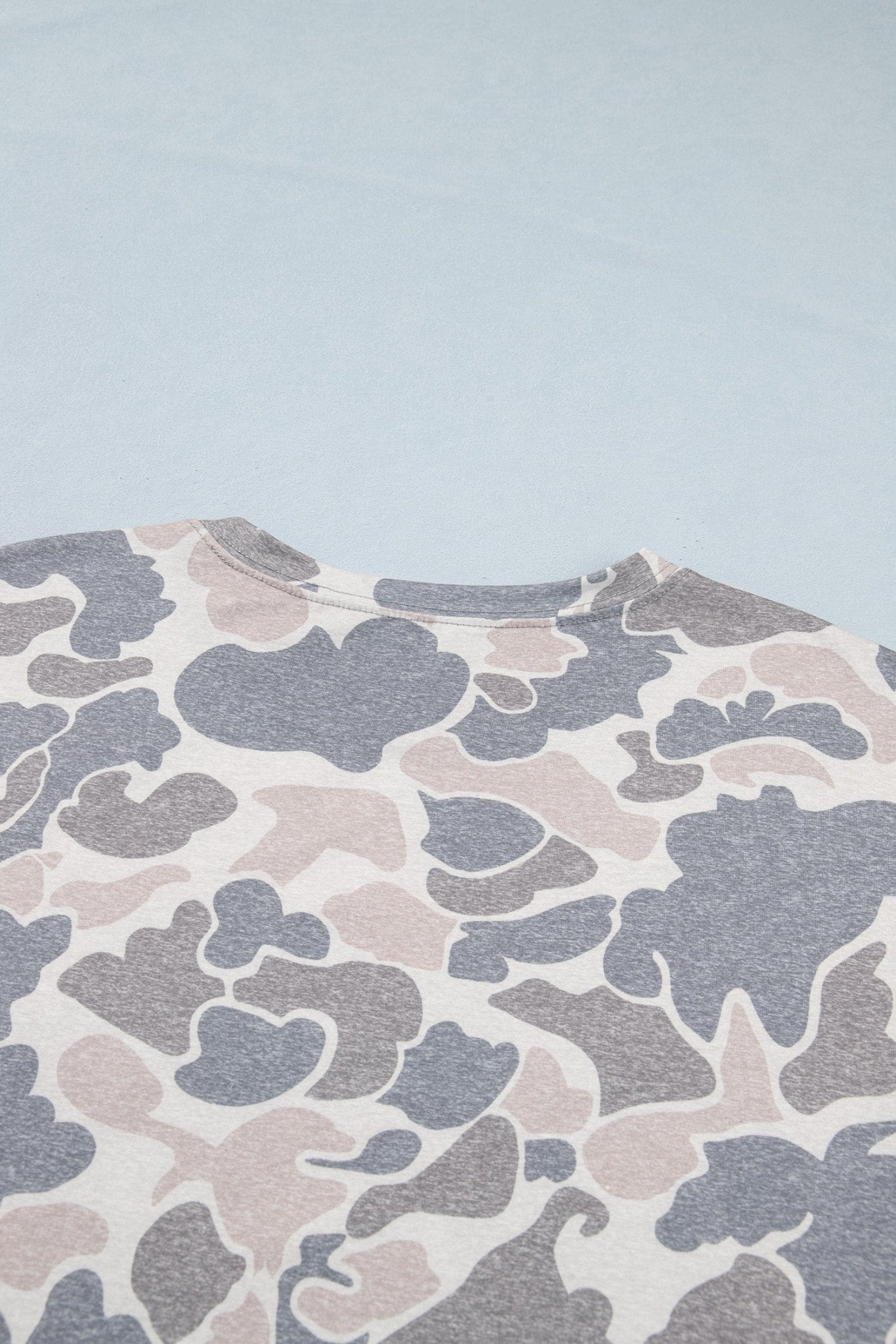 Multicolour Camouflage Print Short Sleeve Drop Shoulder Side Slit Casual Dress - Loving It Shop