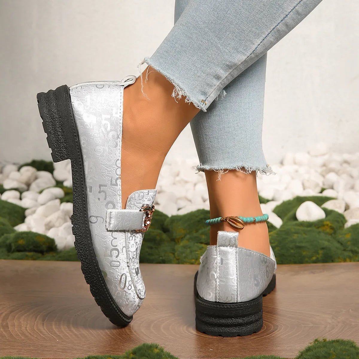 Round Toe Block Heels Loafers - Loving It Shop