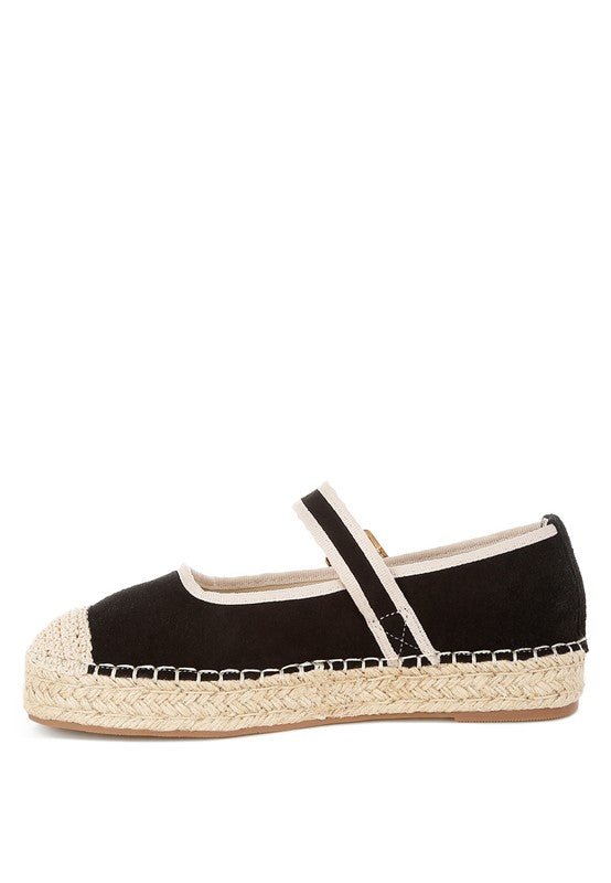 Bolean Soft Suede Leather Mary Jane Espadrilles - Loving It Shop