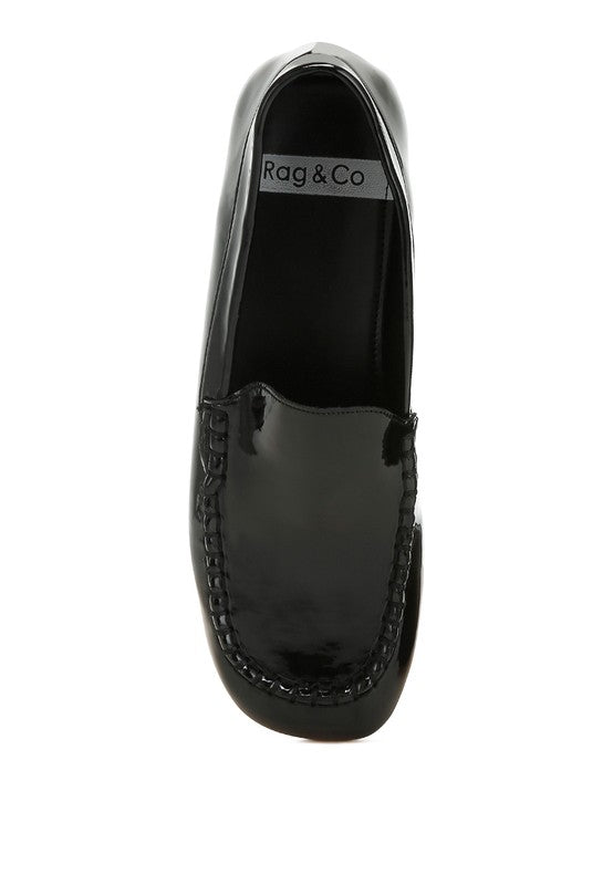 Dama Patent Pleather Loafers - Loving It Shop