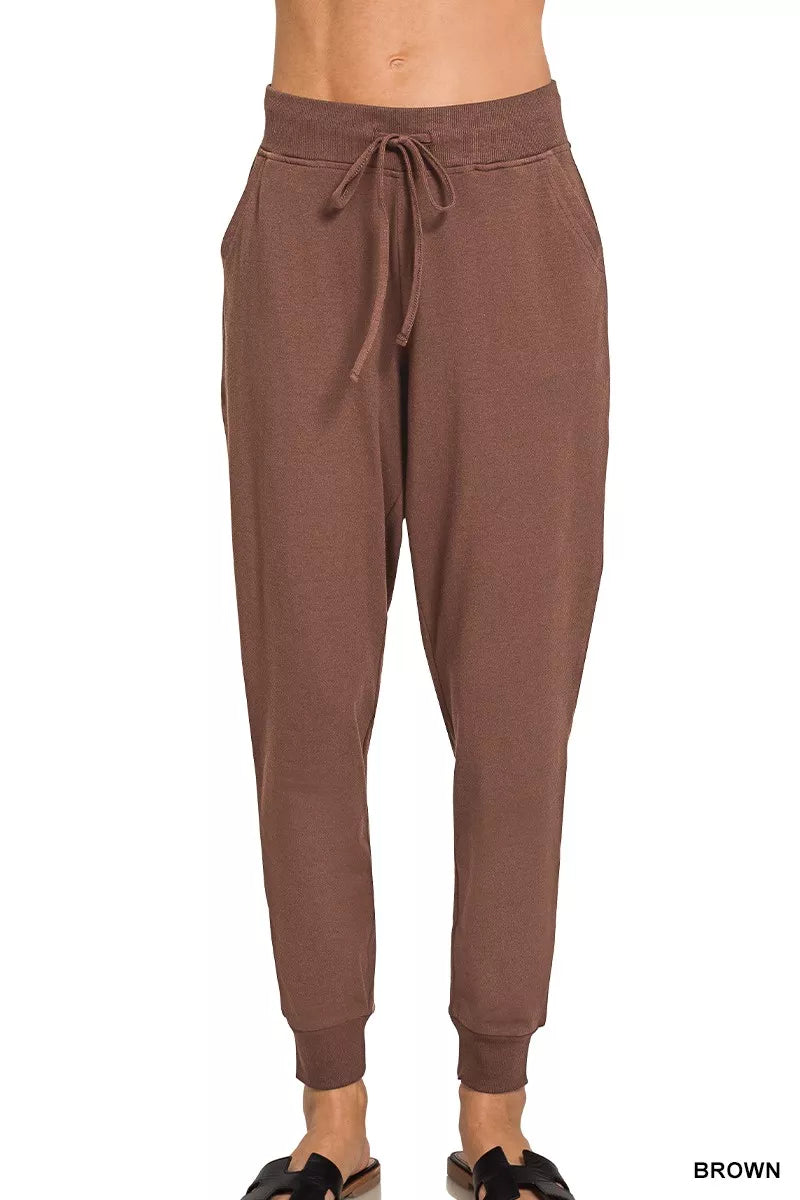 Drawstring Cotton Joggers with Pockets