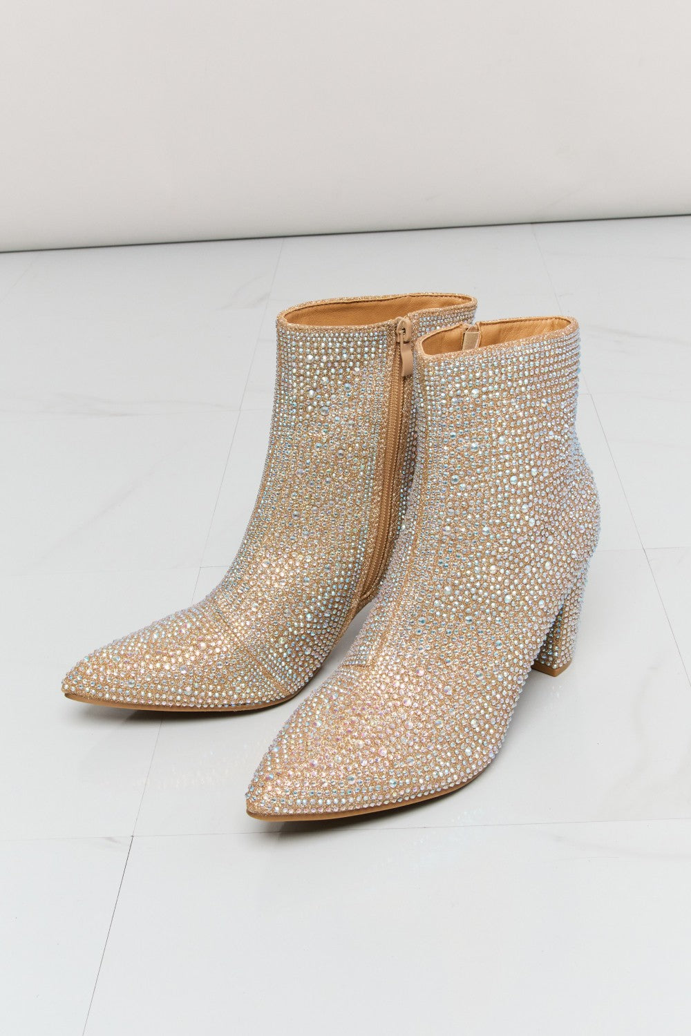 Rhinestone Pointed Toe Booties