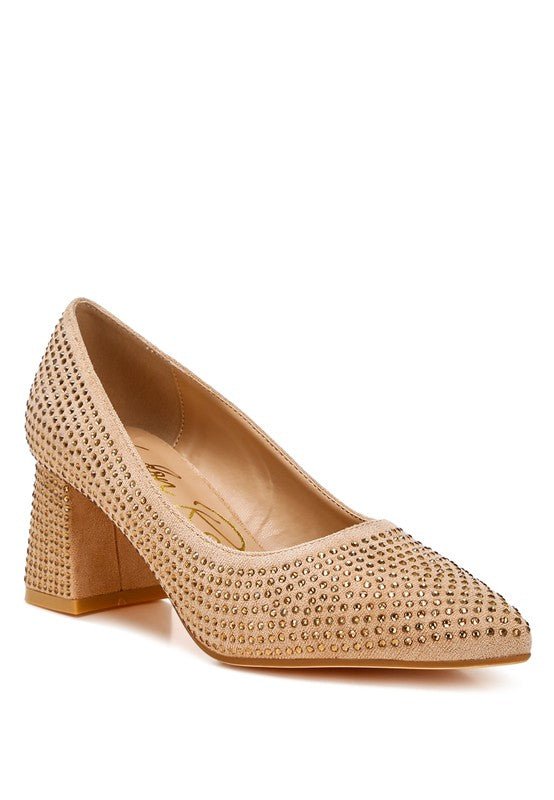 Caspia Rhinestones Embellished Pumps - Loving It Shop