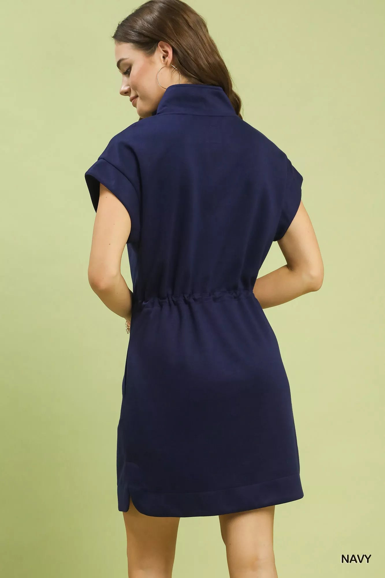 Dolman Sleeve Zip Detail Dress