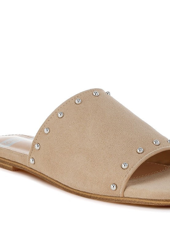 Odalia Soft Suede Leather Studded Flats