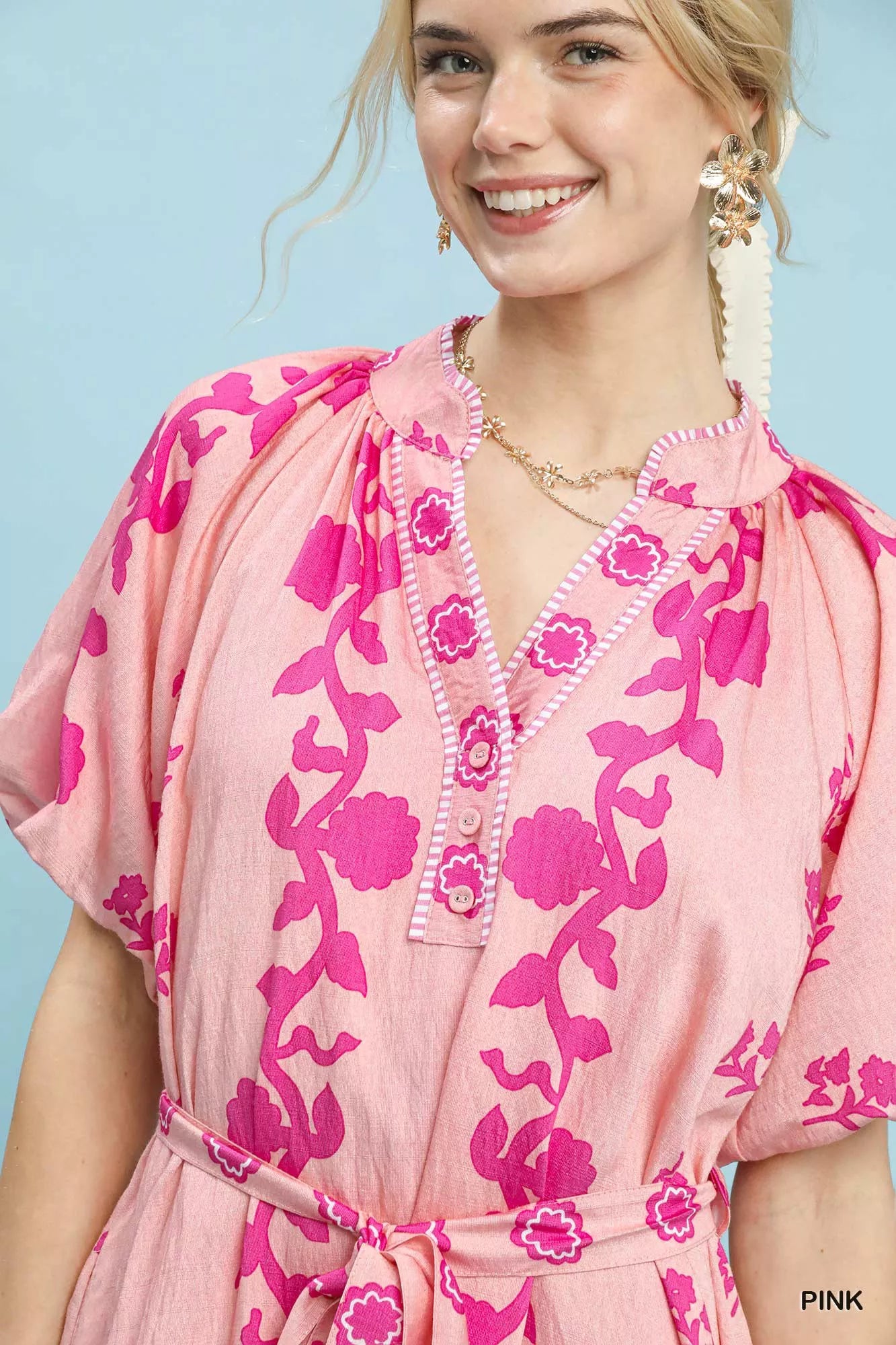 Floral Tie-Waist Boho Mini Dress