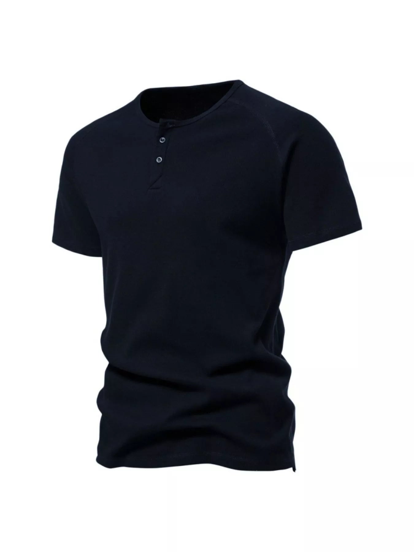 Men's Plus Size Button Detail Casual Henley T-Shirt - Loving It Shop