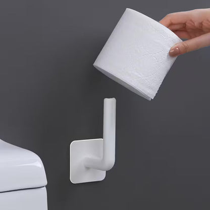 4-Pack: Adhesive Toilet Paper Holder, Wall Mount, White &amp; Black