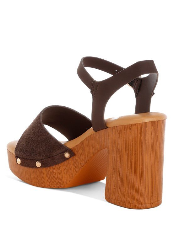 Daniela Genuine Suede Leather High Block Sandals - Loving It Shop