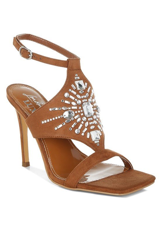 Warda Jeweled Shiny Stiletto Heels - Loving It Shop