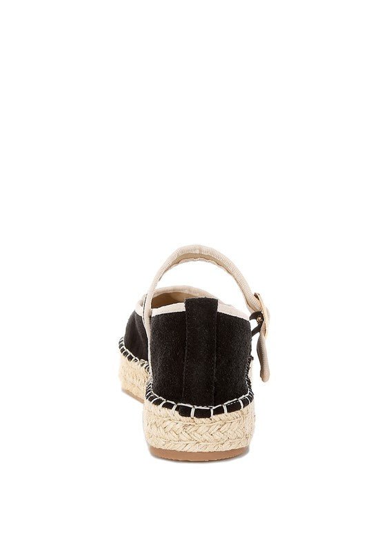 Bolean Soft Suede Leather Mary Jane Espadrilles - Loving It Shop