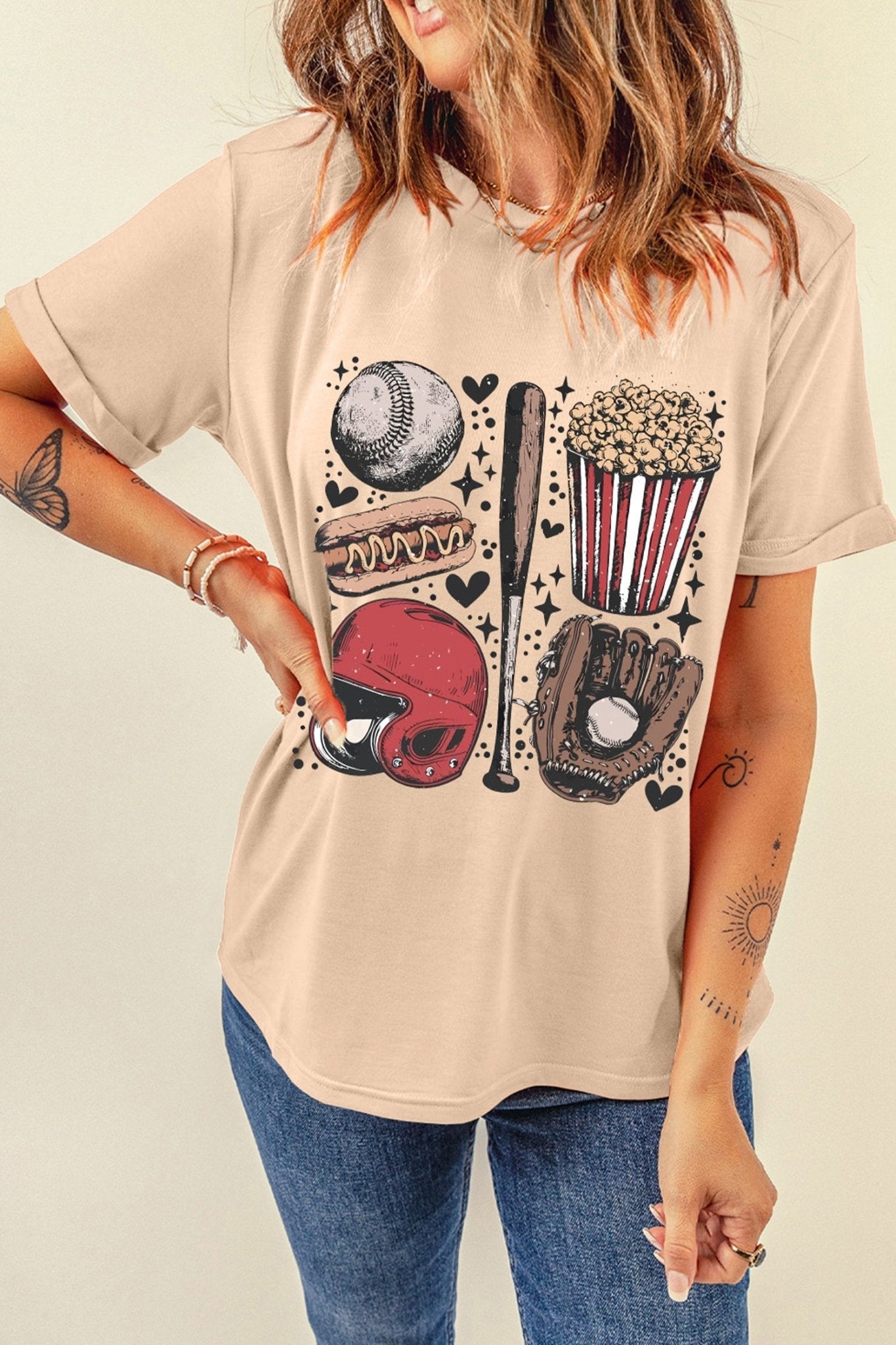 Khaki Retro Baseball Game Day T Shirt - Loving It Shop