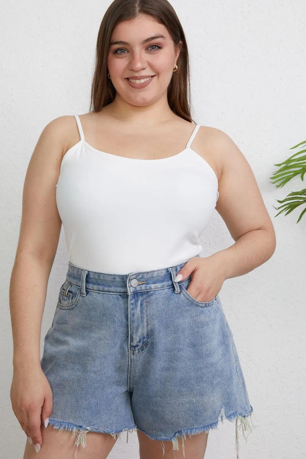 Full Size Round Neck Slim Cami Plus Size