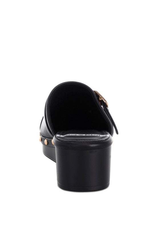 Pinto Studded Genuine Leather Clogs