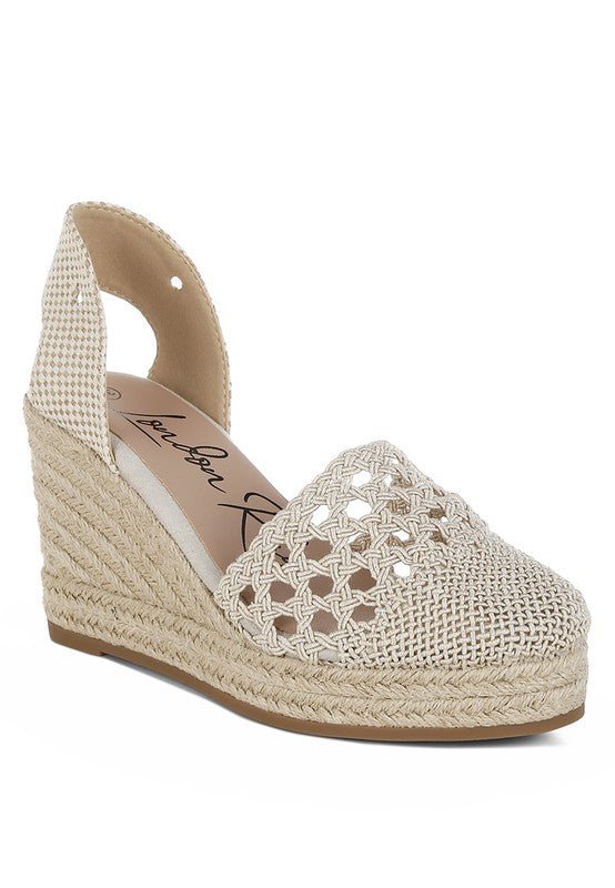 Sea Breeze Woven Lace - Up Espadrille Wedges - Loving It Shop