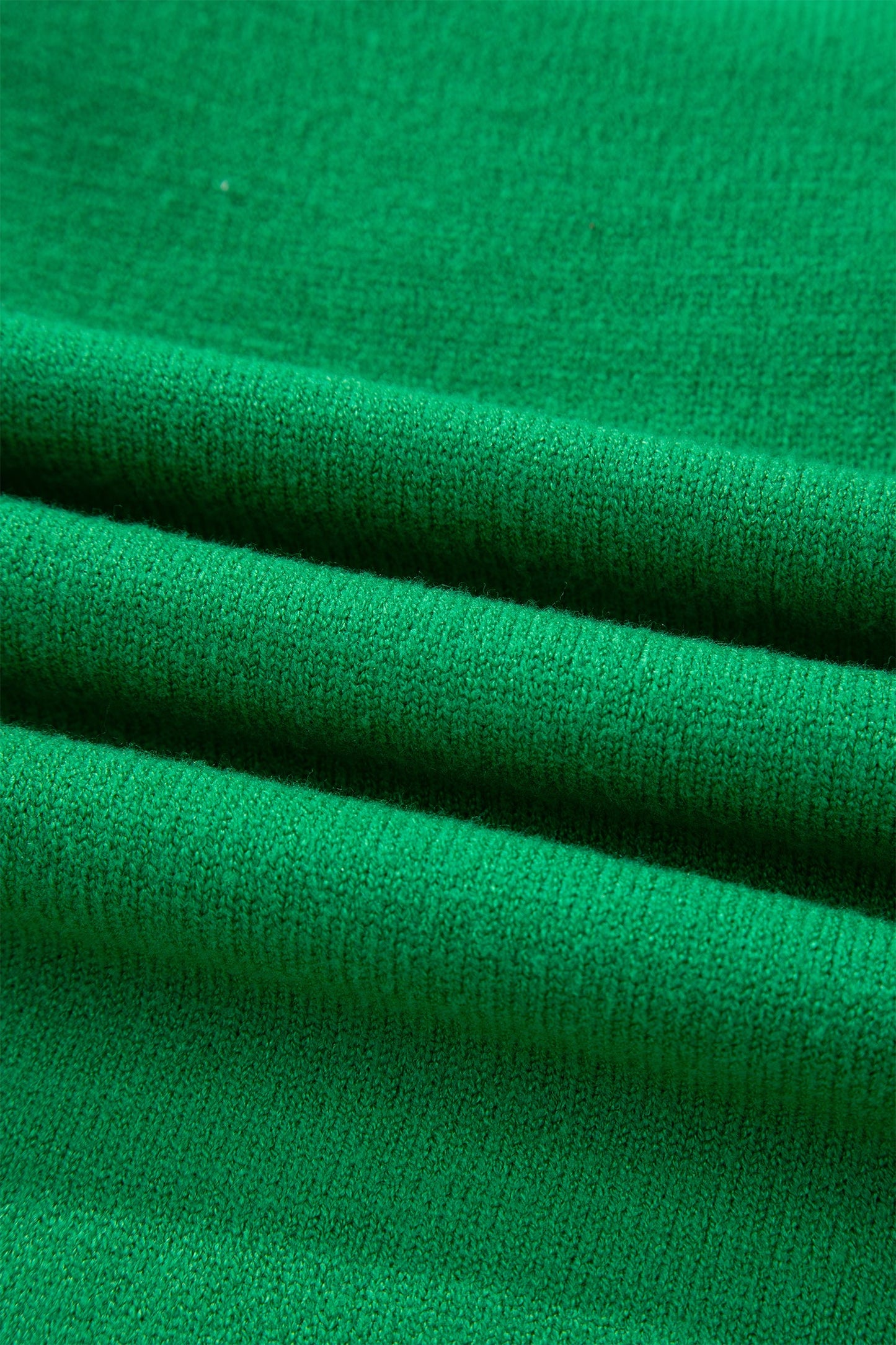 Bright Green Shiny Lucky Striped Flutter Sleeve Round Neck Sweater