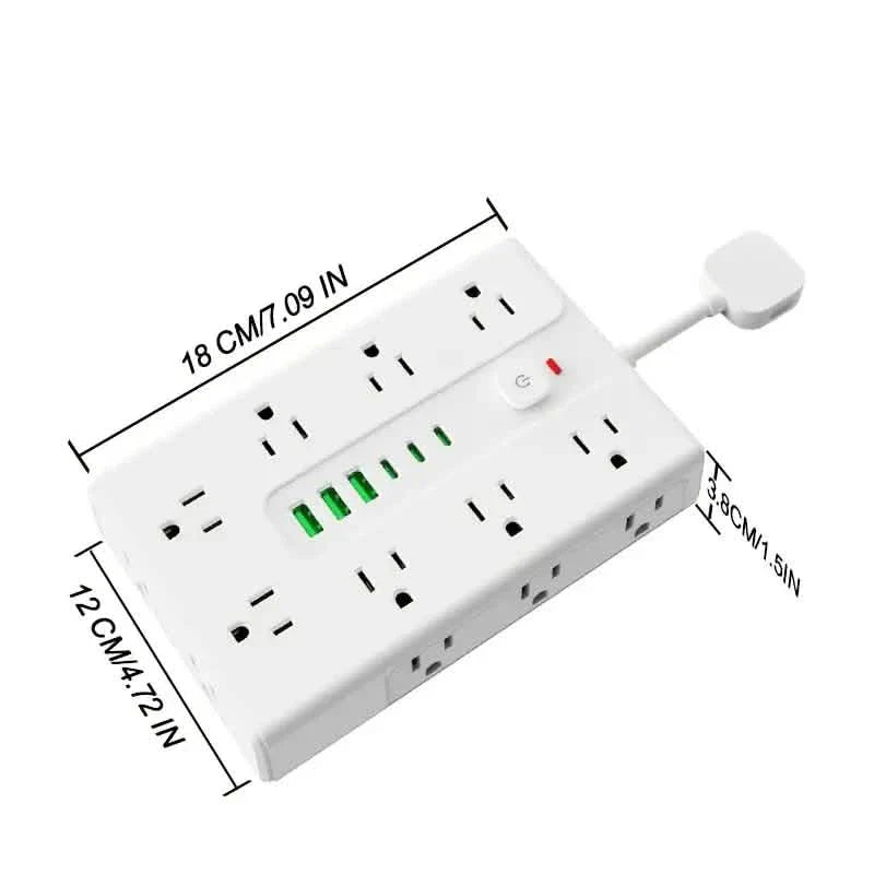 22-in-1 Multi-Functional Power Strip – 16 Sockets, 3 USB-A &amp; 3 USB-C