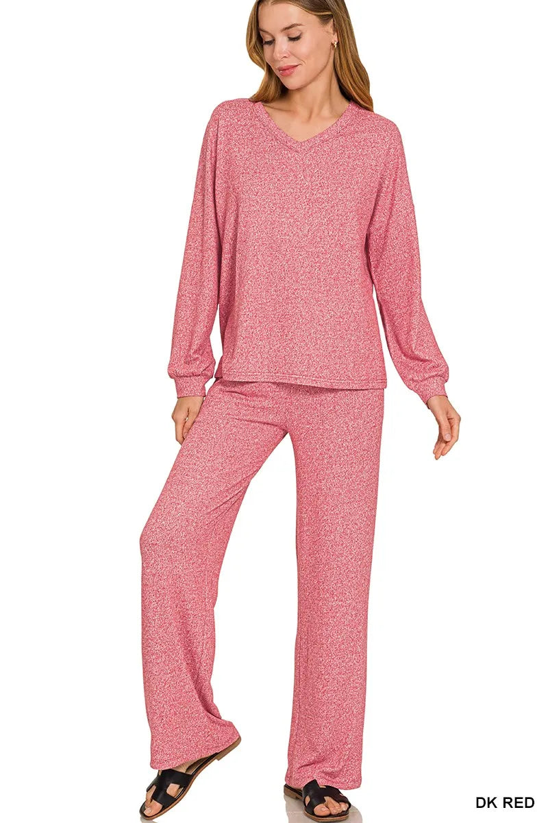 Soft Melange Long Sleeve Tee &amp; Pants Set