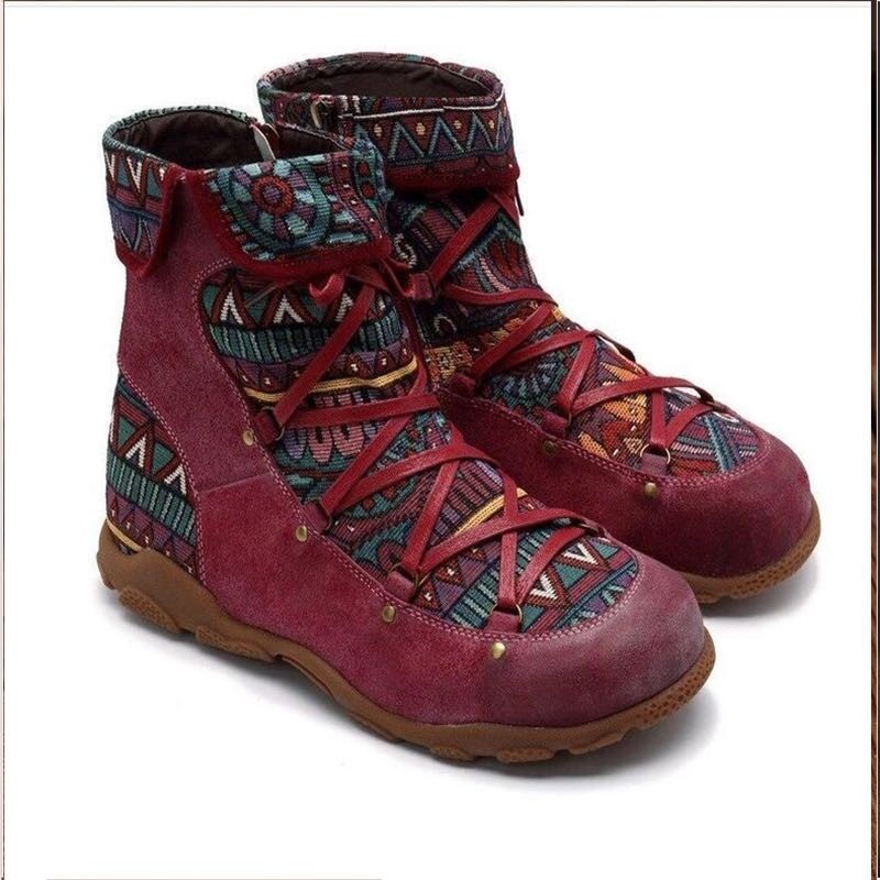 Ethnic Style Large Size Short Boots Women&