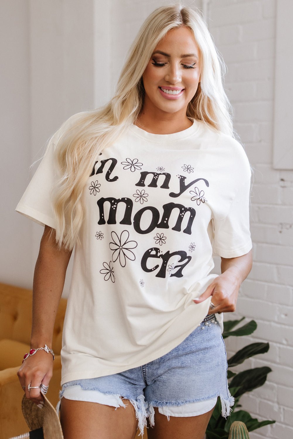 Jet Stream In My mom Era Graphic Loose Casual Tee - Loving It Shop