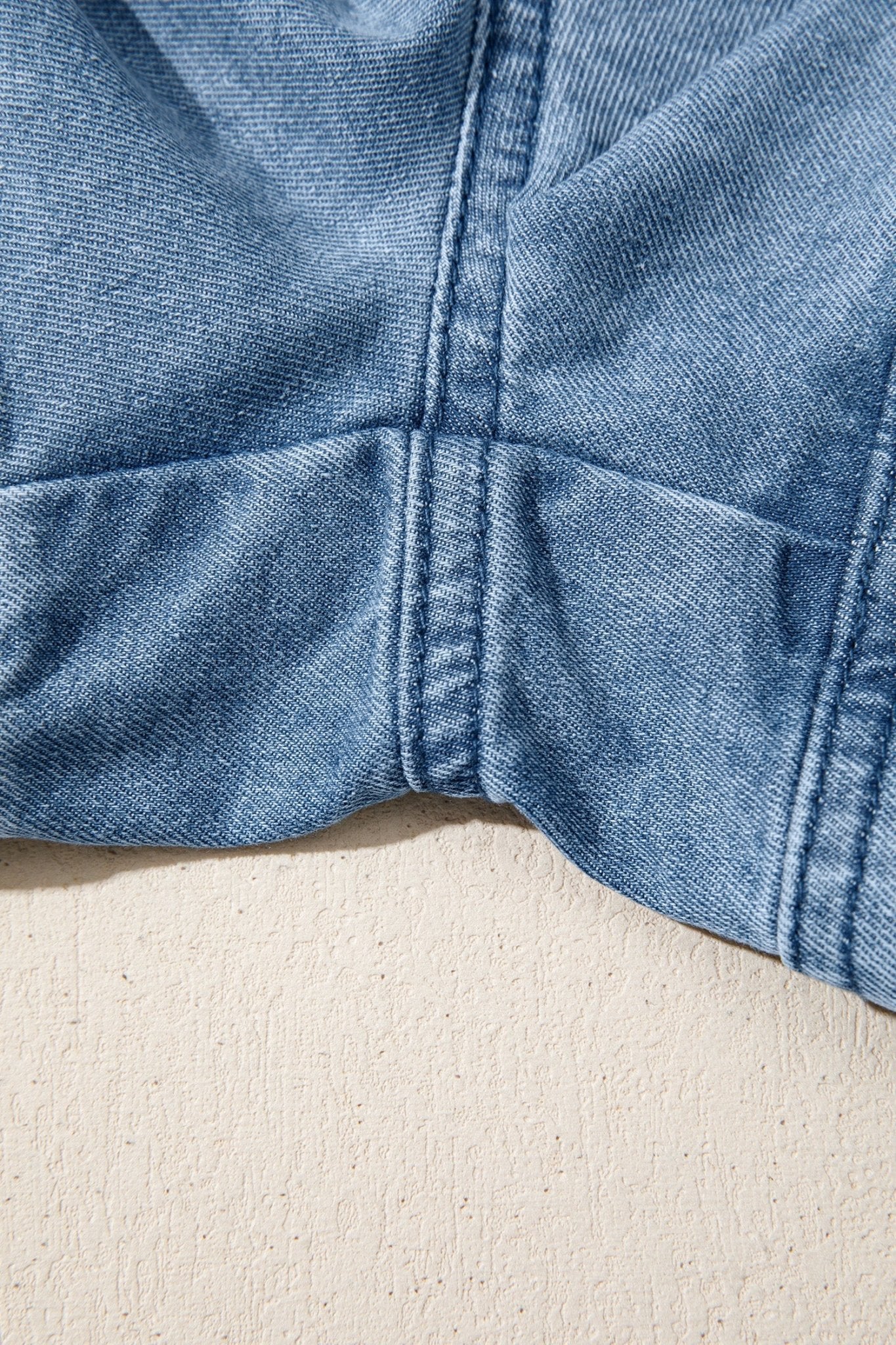 Dusk Blue Smocked Elastic Waist Denim Shorts - Loving It Shop