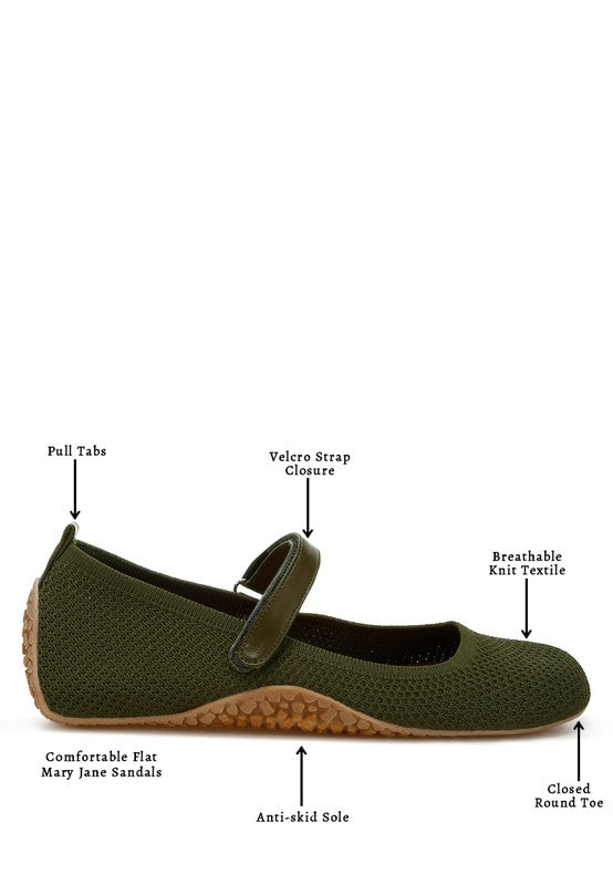Nordeux Velcro Strap Mary Jane Ballerinas