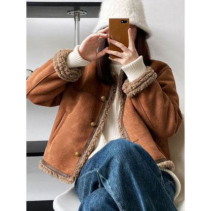 Idle Style Lamb Plush Coat Women&