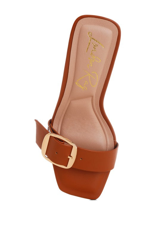 Acacia Buckle Strap Slip On Sandals