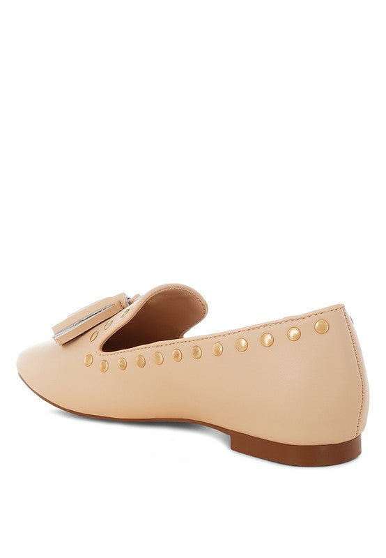 Philoha Studs & Tassels Detail Flat Loafers