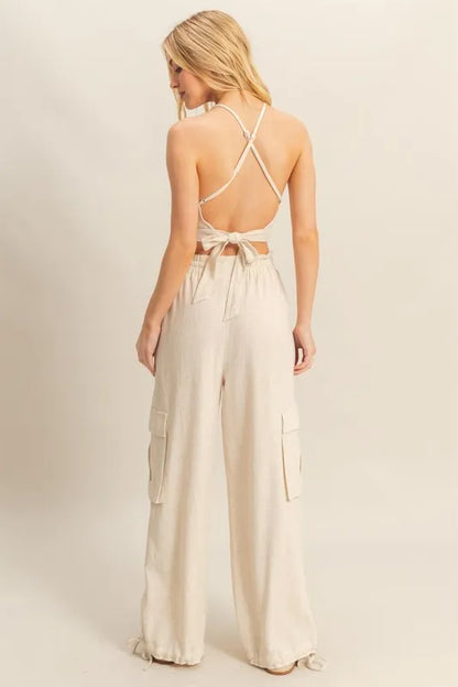 Crop Top and Cargo Pants Set