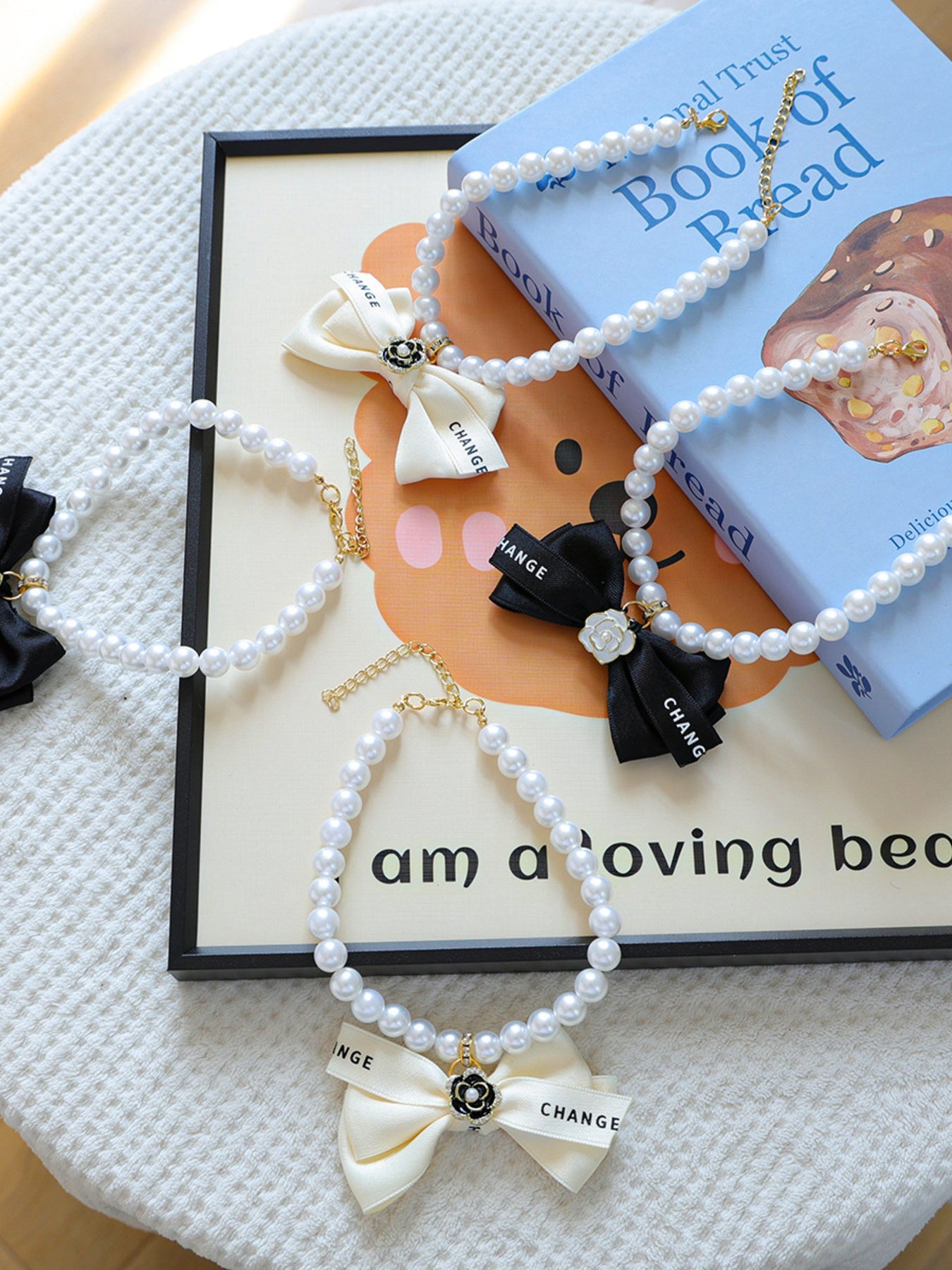 Pearl Bowknot Pet Necklace - Loving It Shop