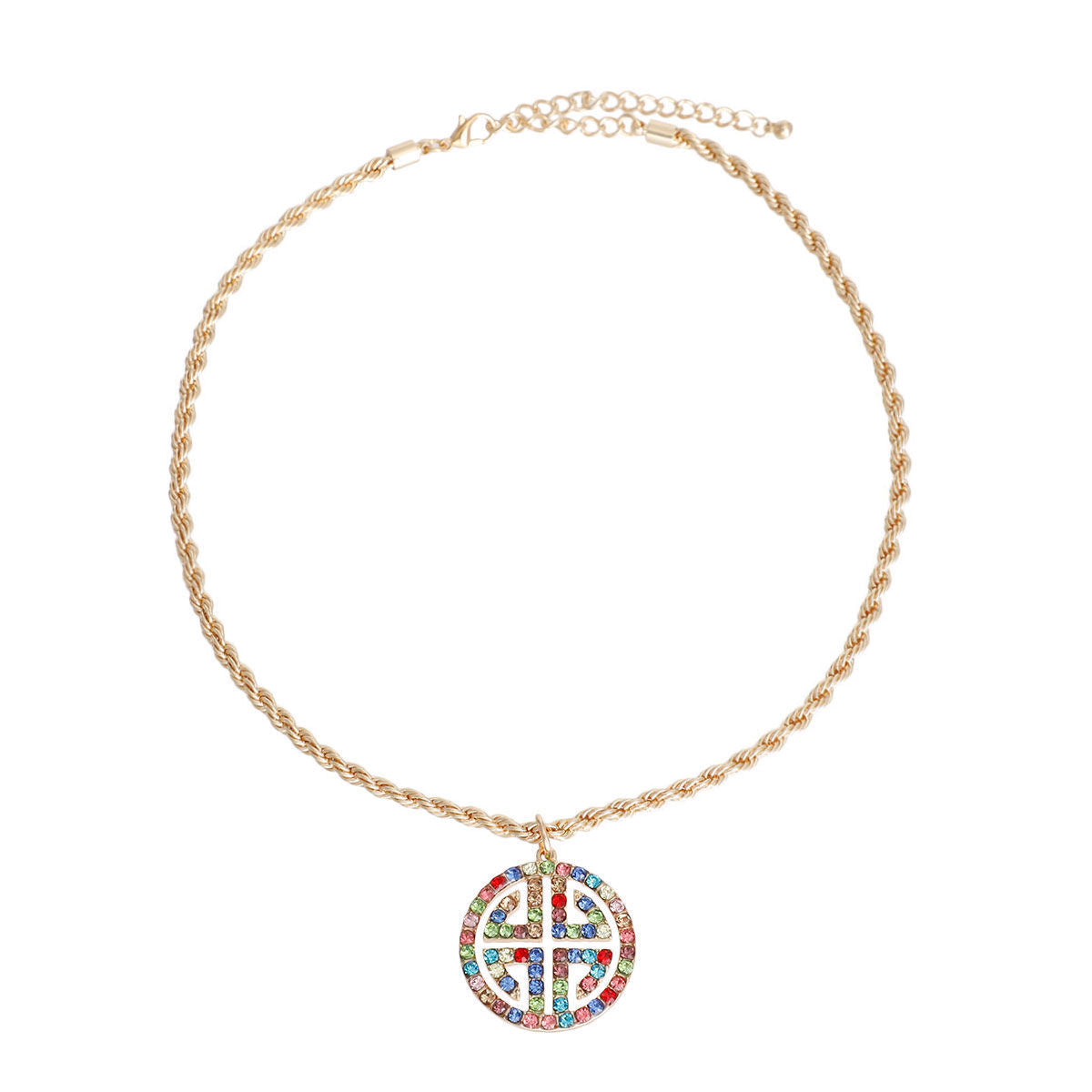 Statement Gold Twisted Chain Greek Key Necklace Stylish Layered Jewelry