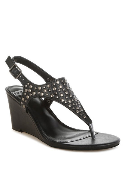 Sappho Studded Thong Toe Wedges