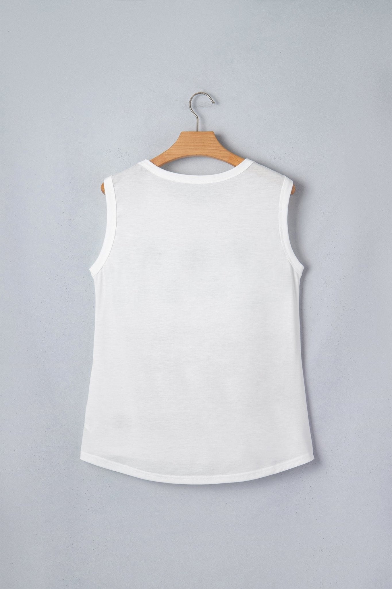 White Vintage Stars and Stripes Printed Casual Tank Top - Loving It Shop