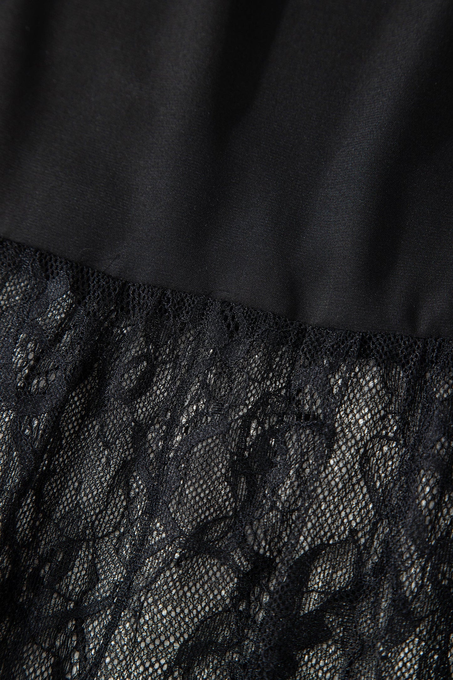 Black Solid Color Sleeveless Sheer Floral Lace Patchwork Long Dress