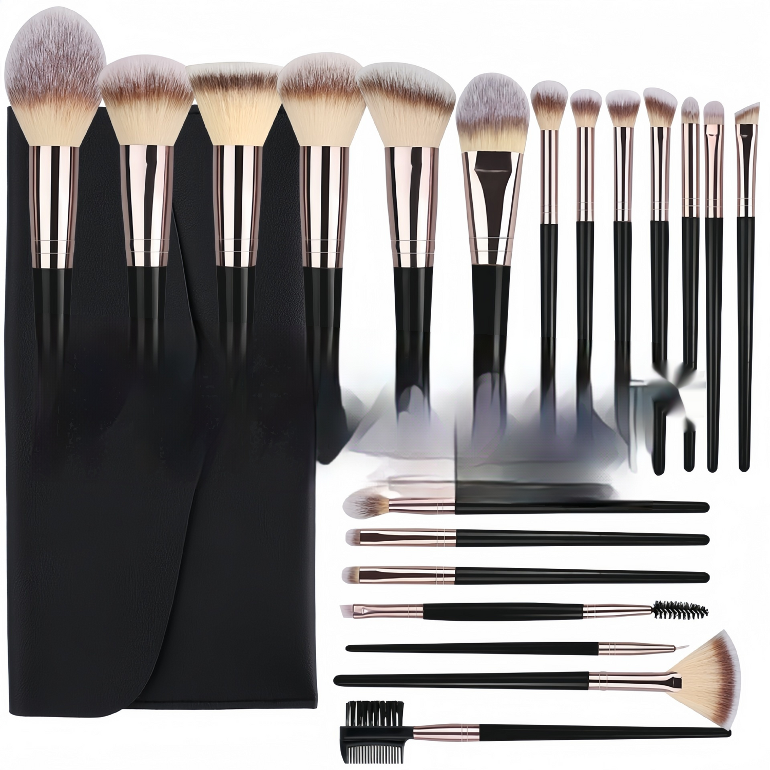 Black Makeup Brush Set – Face &amp; Eyes